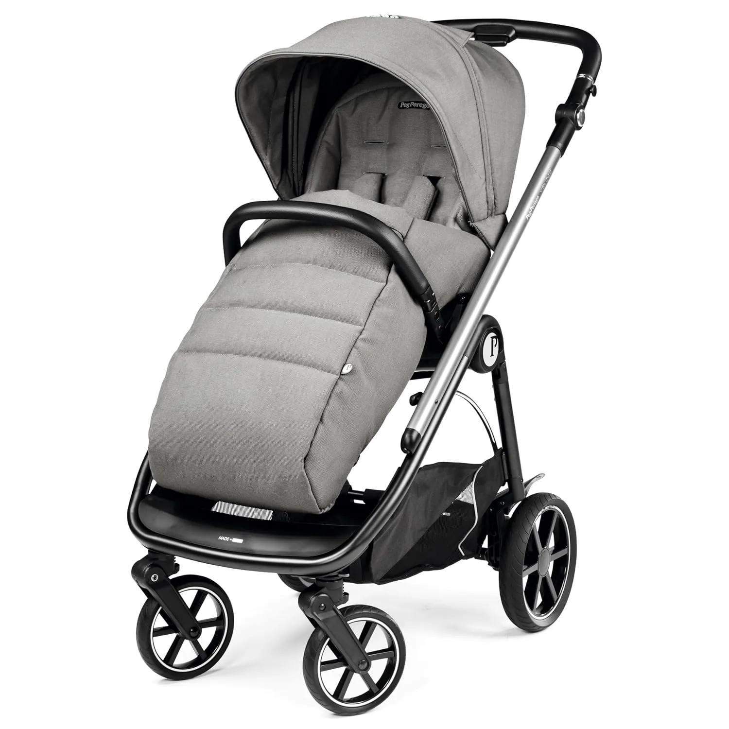 Peg Perego Veloce - Compact Full Featured Lightweight Stroller - Compatible with All Primo Viaggio 4-35 Infant Car Seats - Made in Italy - Mercury (Grey)