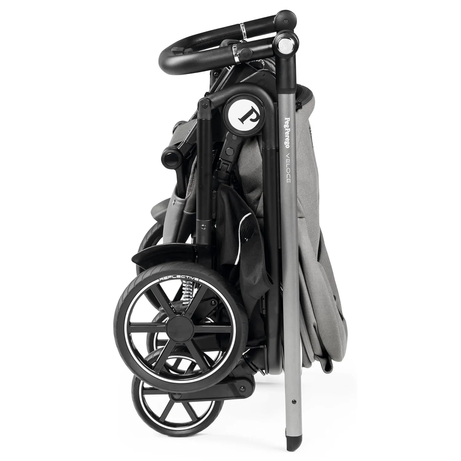 Peg Perego Veloce - Compact Full Featured Lightweight Stroller - Compatible with All Primo Viaggio 4-35 Infant Car Seats - Made in Italy - Mercury (Grey)