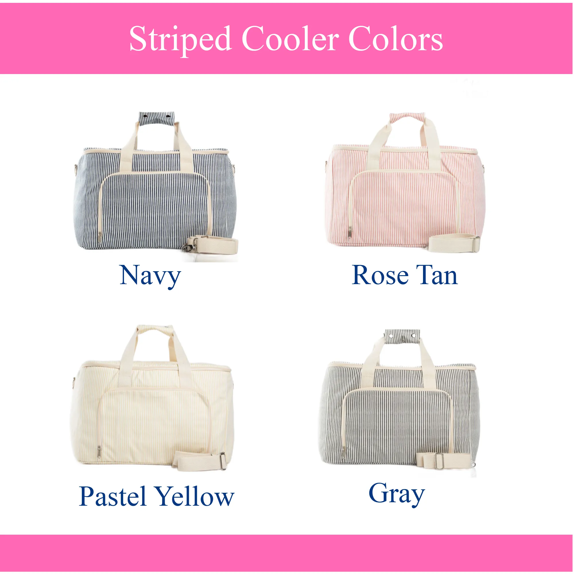 Personalized Large Striped Cooler