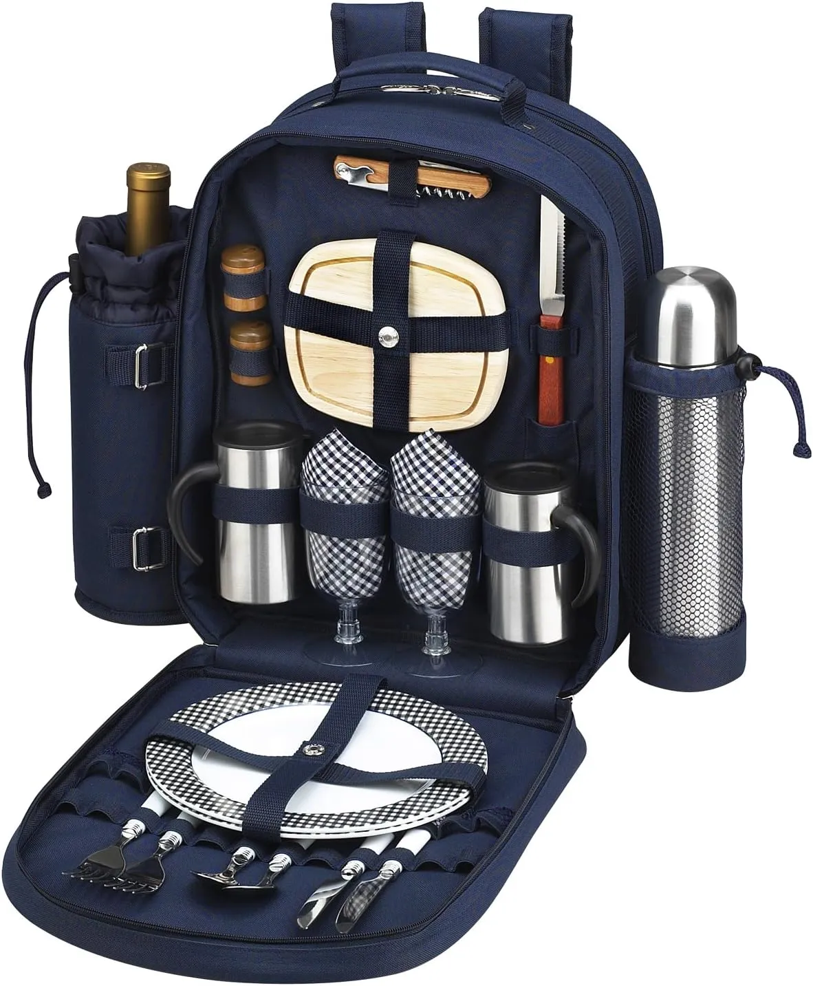 Picnic at Ascot Original Equipped 2 Person Picnic Backpack with Coffee Service, Cooler & Insulated Wine Holder - Designed & Assembled in the USA