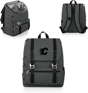PICNIC TIME NHL Calgary Flames OTG Traverse Backpack Cooler, Soft Cooler Backpack, Hiking Backpack, (Heathered Gray)