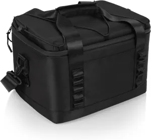 PICNIC TIME Tarana Superthick Cooler Bag with Removable Shoulder Strap, 12 Can Insulated Soft Cooler, Beach Cooler, Insulated Camping Cooler, Picnic Cooler, (Black)
