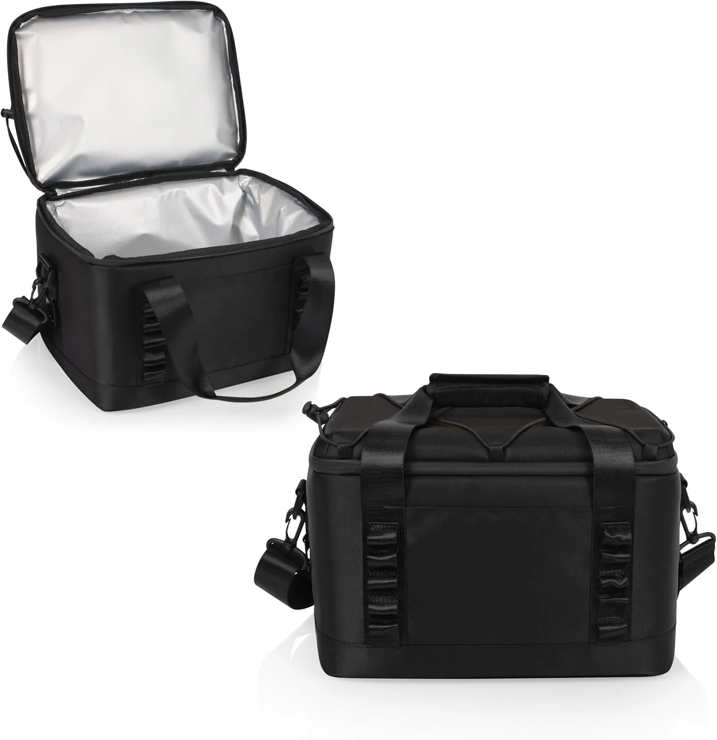 PICNIC TIME Tarana Superthick Cooler Bag with Removable Shoulder Strap, 12 Can Insulated Soft Cooler, Beach Cooler, Insulated Camping Cooler, Picnic Cooler, (Black)