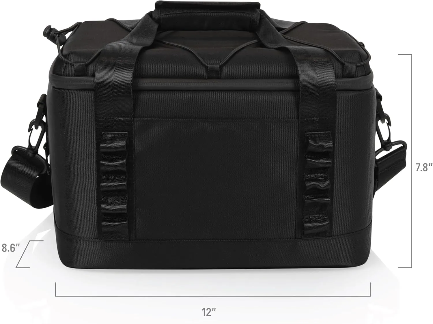 PICNIC TIME Tarana Superthick Cooler Bag with Removable Shoulder Strap, 12 Can Insulated Soft Cooler, Beach Cooler, Insulated Camping Cooler, Picnic Cooler, (Black)