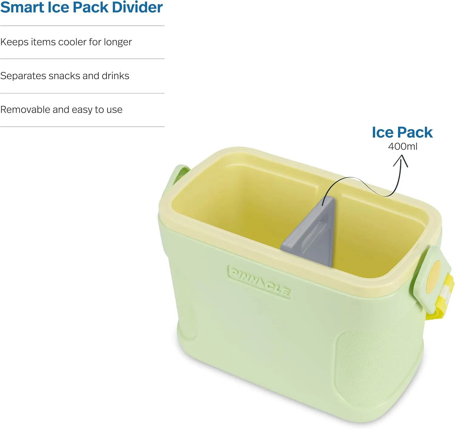 Pinnacle 8.5Qt Mini Cooler – 14 x 7.6 x 10.6In Ice Box with Smart Divider, Locking Lid, Adjustable Shoulder Strap – Insulated Picnic Basket Beach Cooler Bag – 36- Hour Ice Retention – Stylish Colors