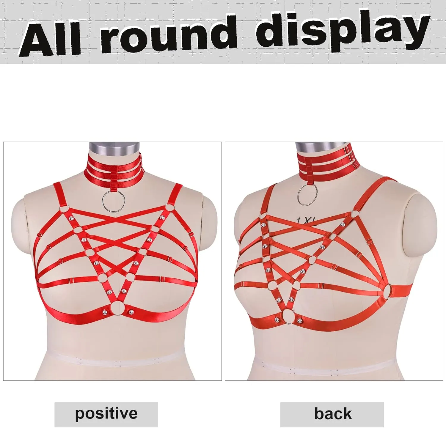 Plus Size Women's Waist Harness Belt Body Full Cage Strappy Bra Lingerie Gothic Tops Hollow Out Halloween Rave Clothing