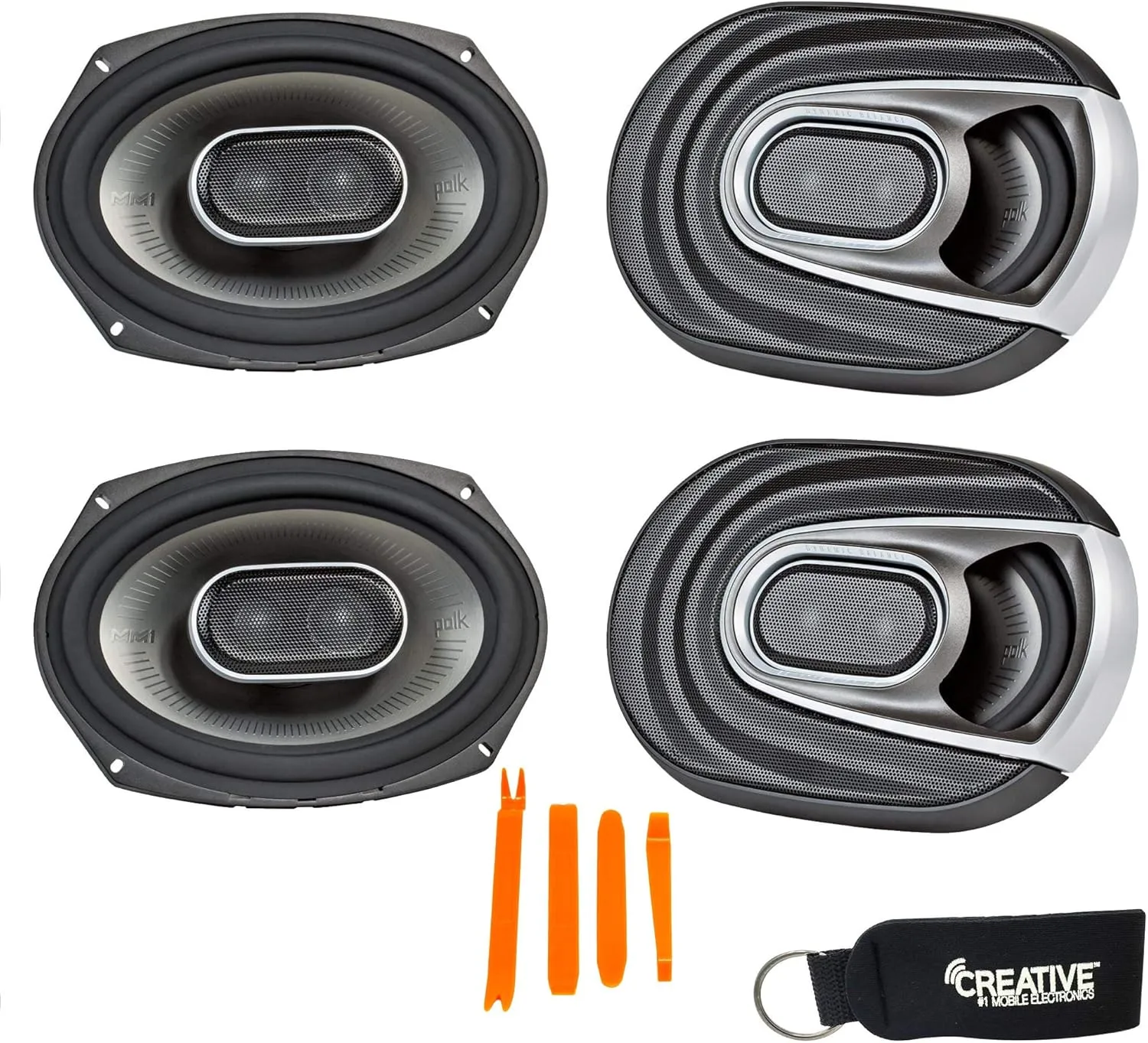 Polk MM692 6x9 Coaxial Speakers Bundle Includes 2 Pair with Marine and Powersports Certification