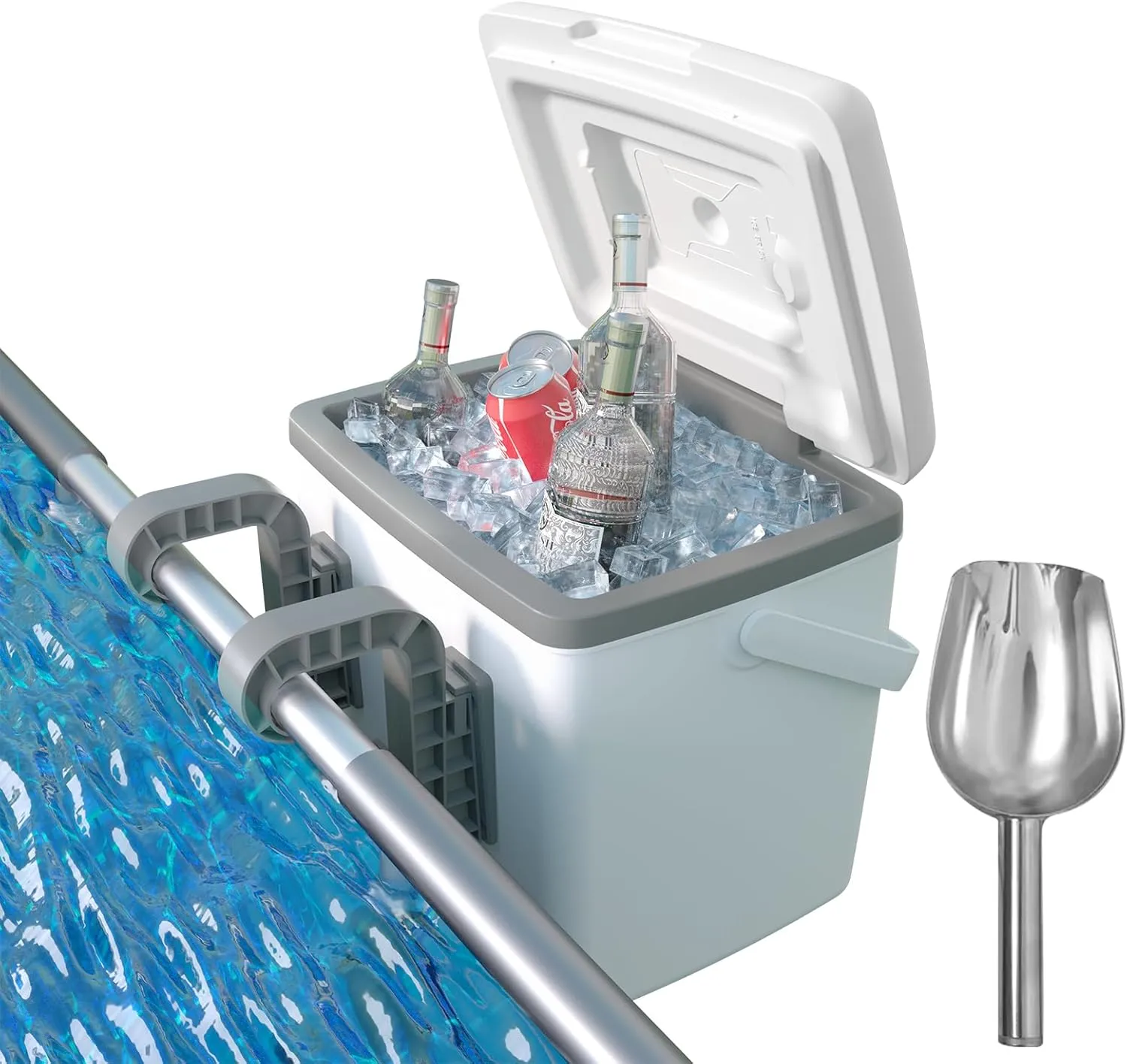 Pool Cooler,Small Coolers Hard Shell for Above Ground Pools Accessories,Portable Ice Chest Poolside Coolers with Handle,Swimming Pool Bar,Outdoor Chill Boxs Insulated for Travel Beach Camping