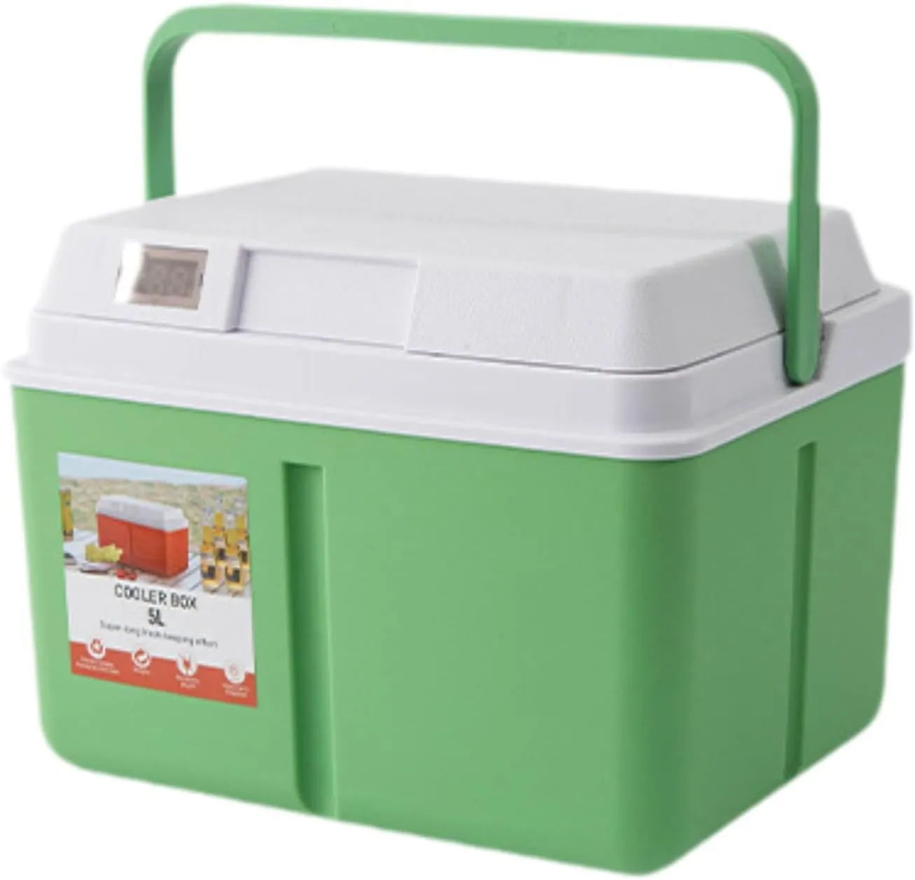 Portable Cooler Box Cold and Hot Insulated Case for Fishing Lightweight with Lock Lid Multifunctional with Carry Handle