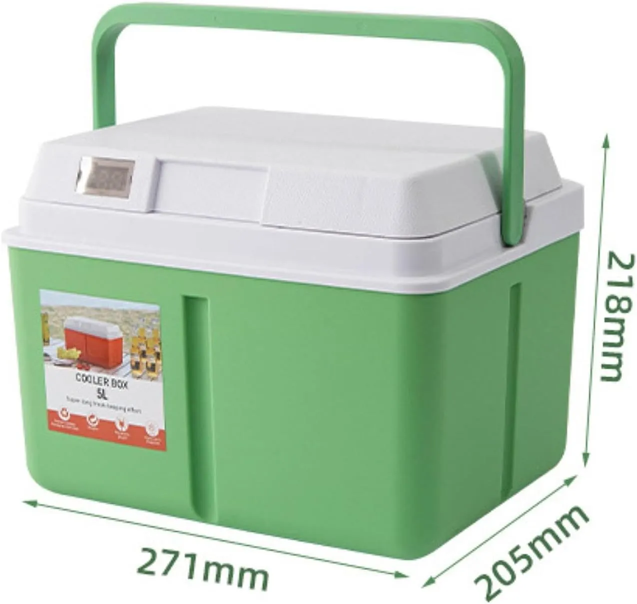 Portable Cooler Box Cold and Hot Insulated Case for Fishing Lightweight with Lock Lid Multifunctional with Carry Handle