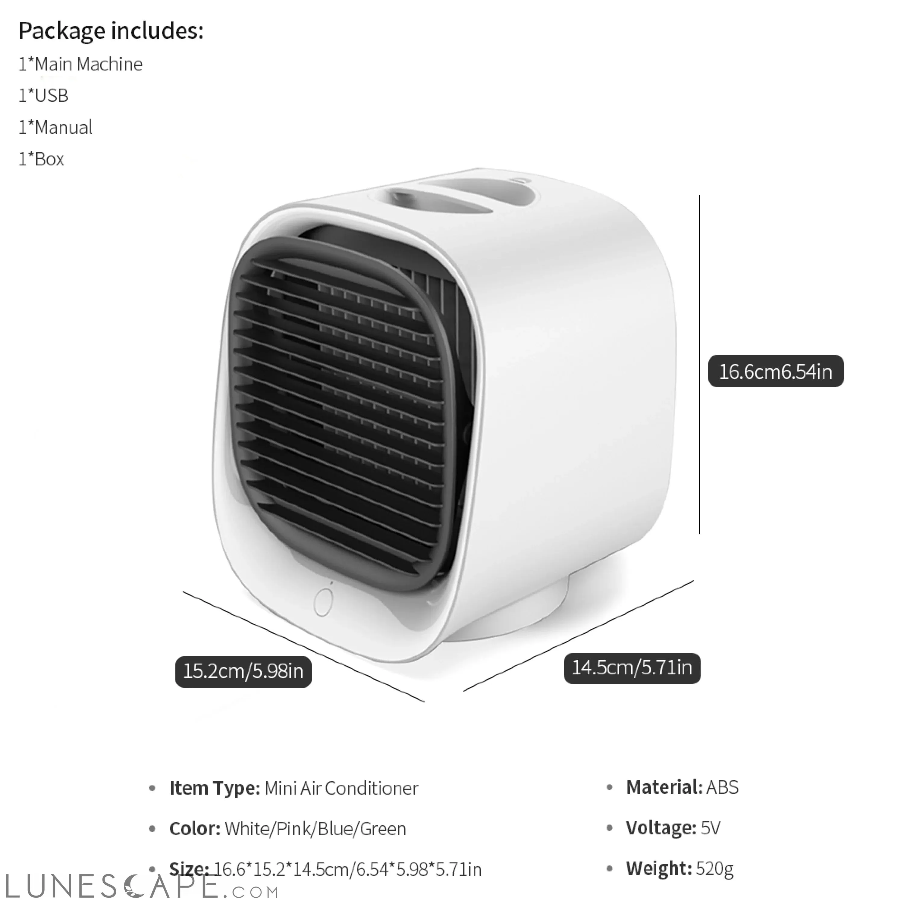 Portable USB Air Cooler Fan Mini Desktop Air Conditioner