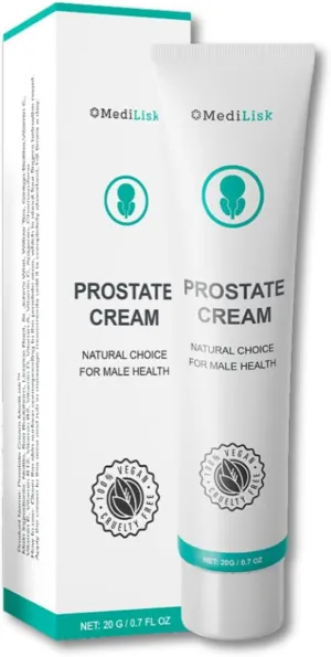 Prostate Relief Cream – Natural Ingredients, Hypoallergenic, Paraben-Free, Suitable for All Skin Types – 0.7 oz