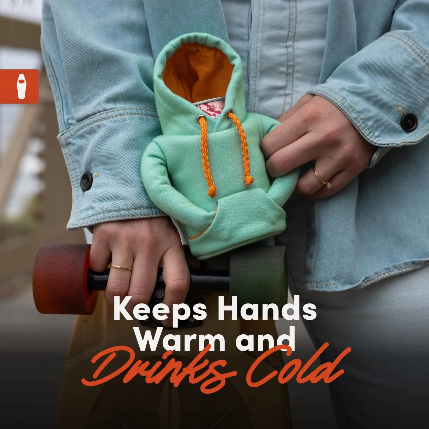 Puffin - The Hoodie Sweatshirt - Insulated 12 oz Can Cooler I Beer Bottle & Soda Can Insulator, Keep Drinks and Beverages Cold - Dusty Rose/Sandy White