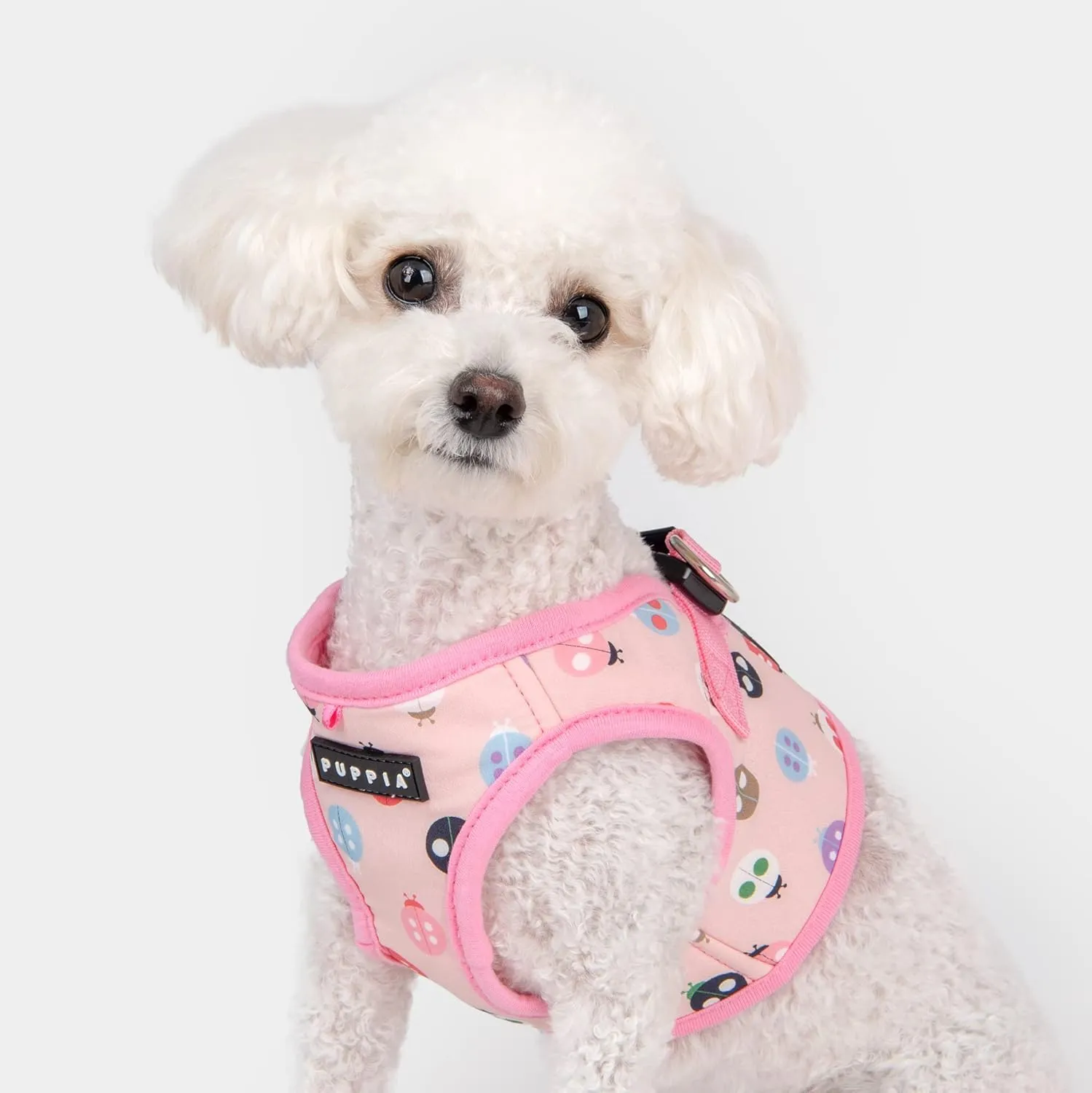 Puppia Lady Beetle Step-in Vest Dog Harness No Choke No Pull Walking Training for Small and Medium Dog - Pink - M