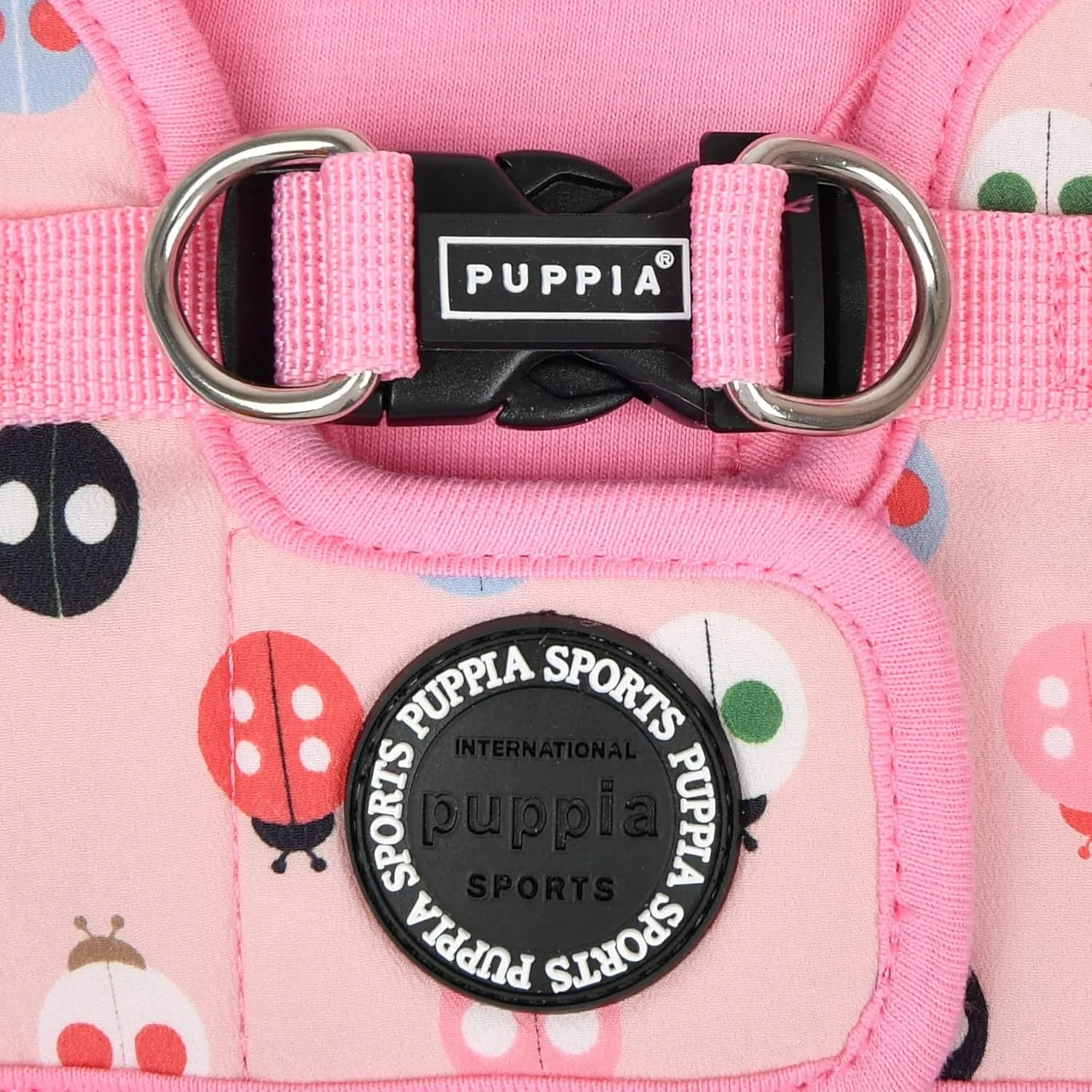Puppia Lady Beetle Step-in Vest Dog Harness No Choke No Pull Walking Training for Small and Medium Dog - Pink - M