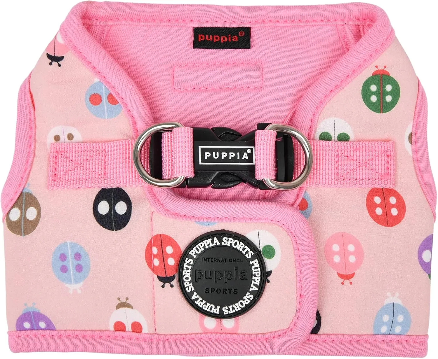 Puppia Lady Beetle Step-in Vest Dog Harness No Choke No Pull Walking Training for Small and Medium Dog - Pink - M