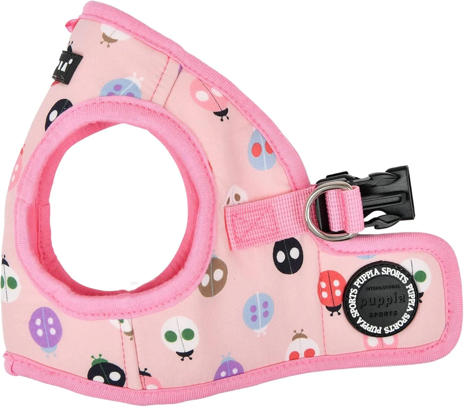 Puppia Lady Beetle Step-in Vest Dog Harness No Choke No Pull Walking Training for Small and Medium Dog - Pink - M