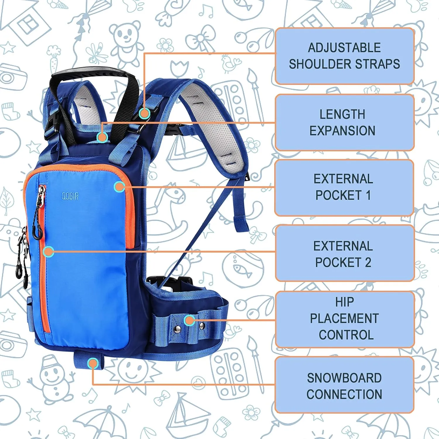 QOGIR Ski and Snowboard Harness for Kids: Learn to Ski and Teach Your Child The Speed Control