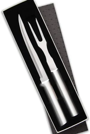 Rada Cutlery 2-Piece Carving Knife & Fork Gift Set, Made in USA, Silver Handle
