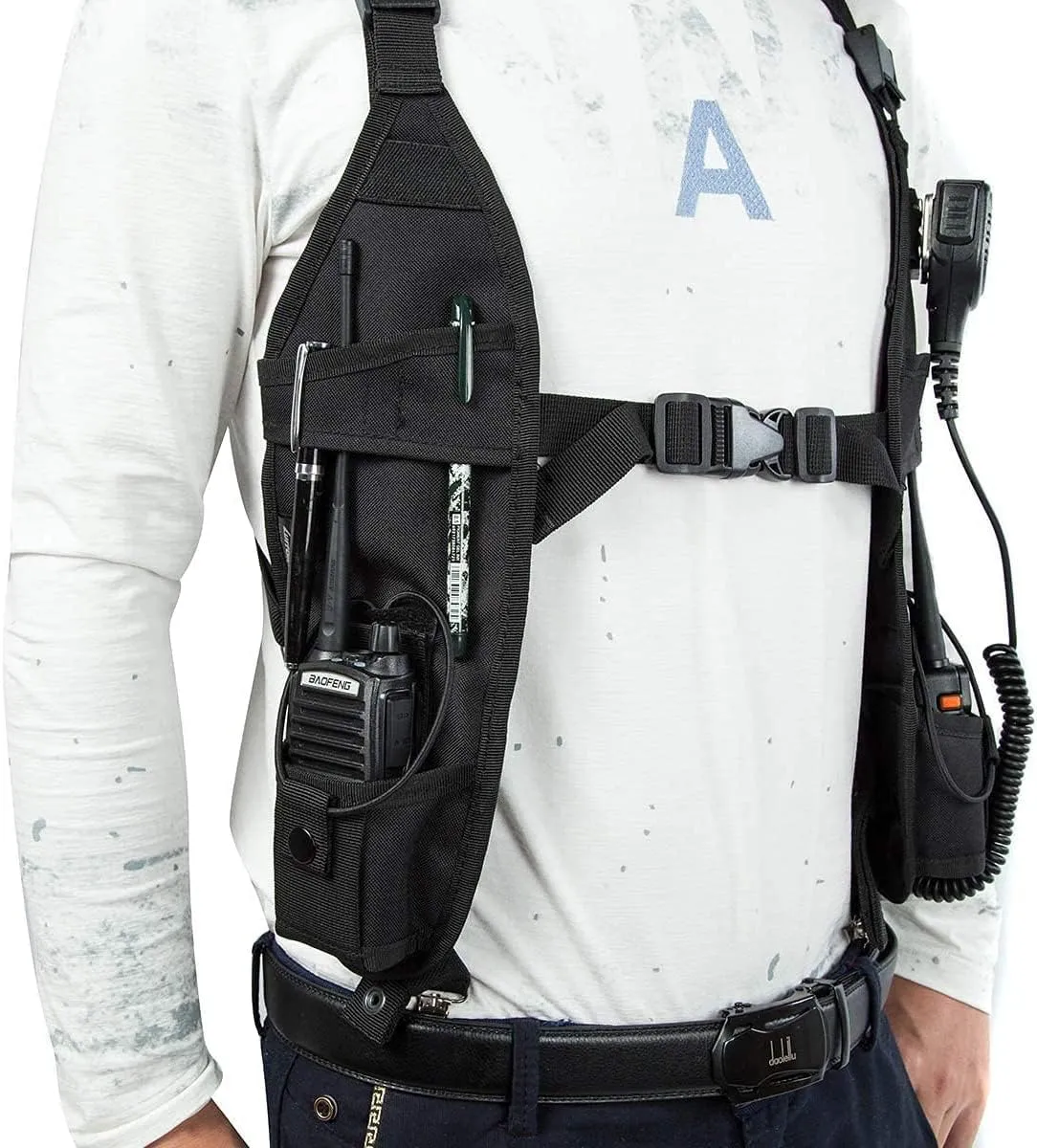 Radio Shoulder Harness Holster Chest Holder Universal Vest Rig for Police Firefighter Two Way Radio Search Rescue Essentials