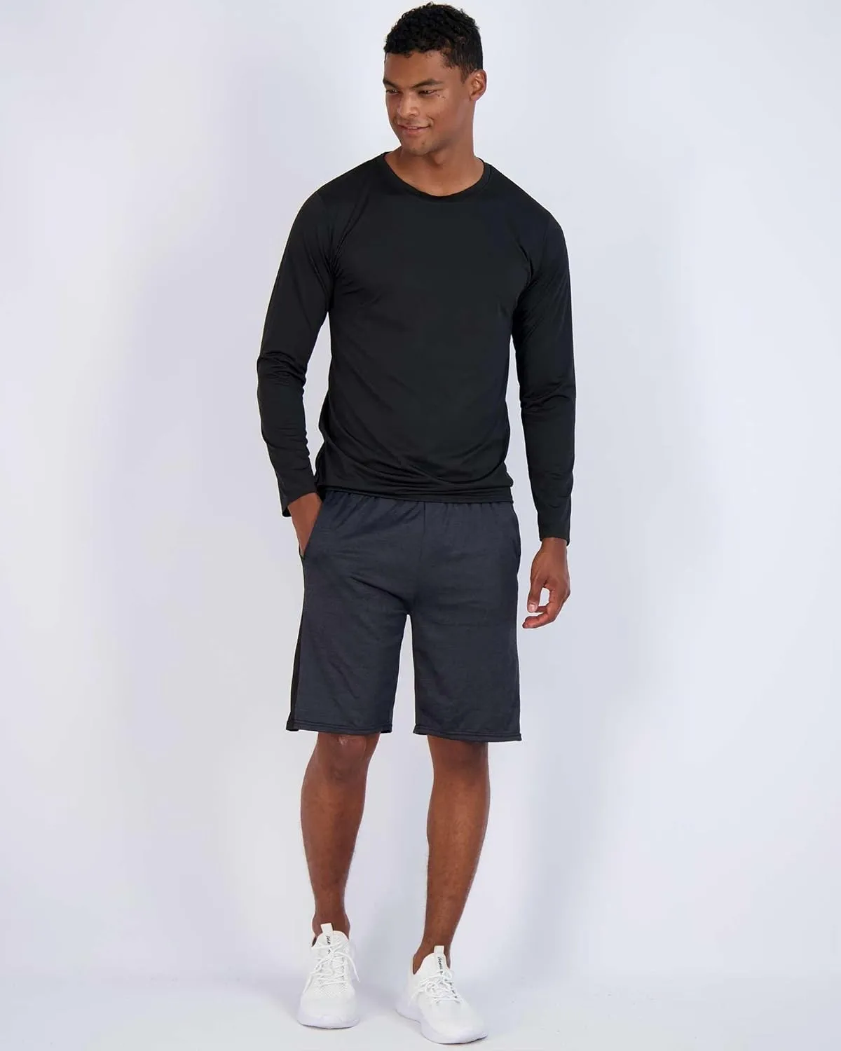 Real Essentials 4 Pack: Men's Dry-Fit UV Moisture Wicking UPF 50  SPF Sun Protective Fishing Hiking Active Long Sleeve Shirt