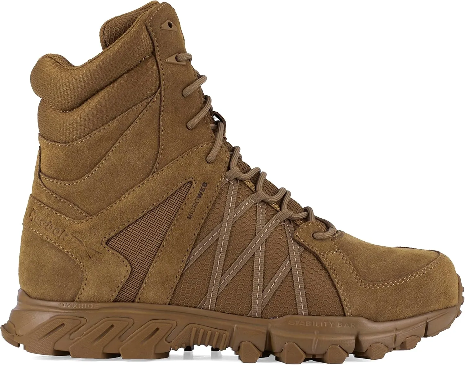Reebok Men's Rb3461 Trailgrip Safety Toe 8" Waterproof Insulated Tactical Boot with Side Zipper Coyote Military