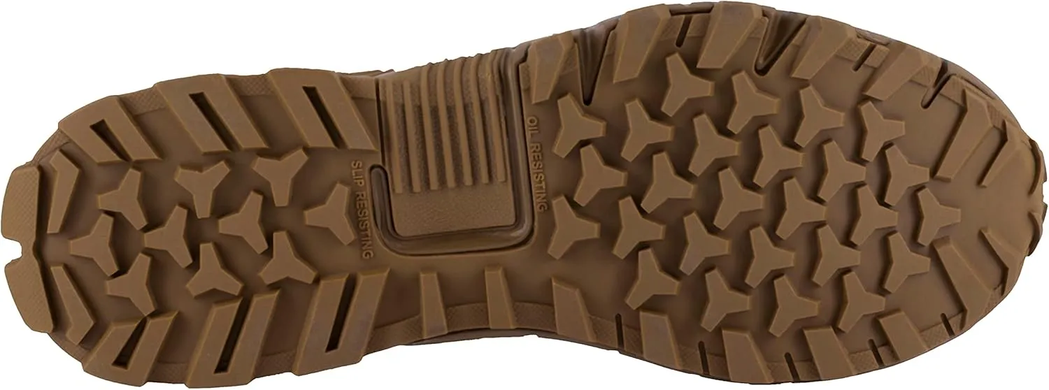 Reebok Men's Rb3461 Trailgrip Safety Toe 8" Waterproof Insulated Tactical Boot with Side Zipper Coyote Military