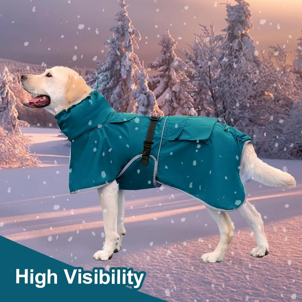 Reflective Dog Raincoat Waterproof Adjustable Dog Hooded Poncho Raincoat for Medium Large Dogs, Lightweight Pet Rain Jacket(Blue, 4XL)