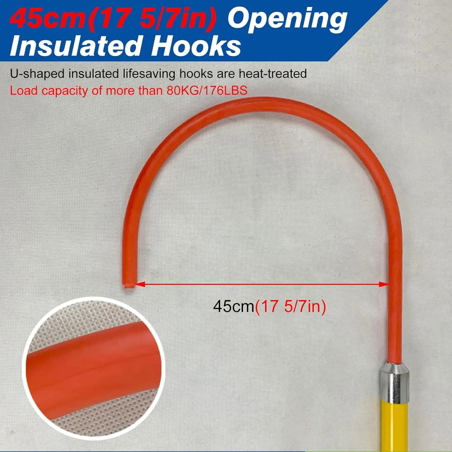 Rescue Hook Hotstick, 3.3ft 6 Foot 9.8ft 13ft Electrical Safety Insulation Retractable Pull Rod/ Pole for Firefighting Electrician, High-voltage Anti Electric Shock Tool(3 Section - 9.8 ft/300cm)