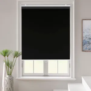Roller Window Shades Blackout Blinds for Windows Cordless Bedroom Shade Room Darkening Shades Door Blinds with Thermal Insulated Easy to Install for Home，Office，Bathroom W22xL72 Black
