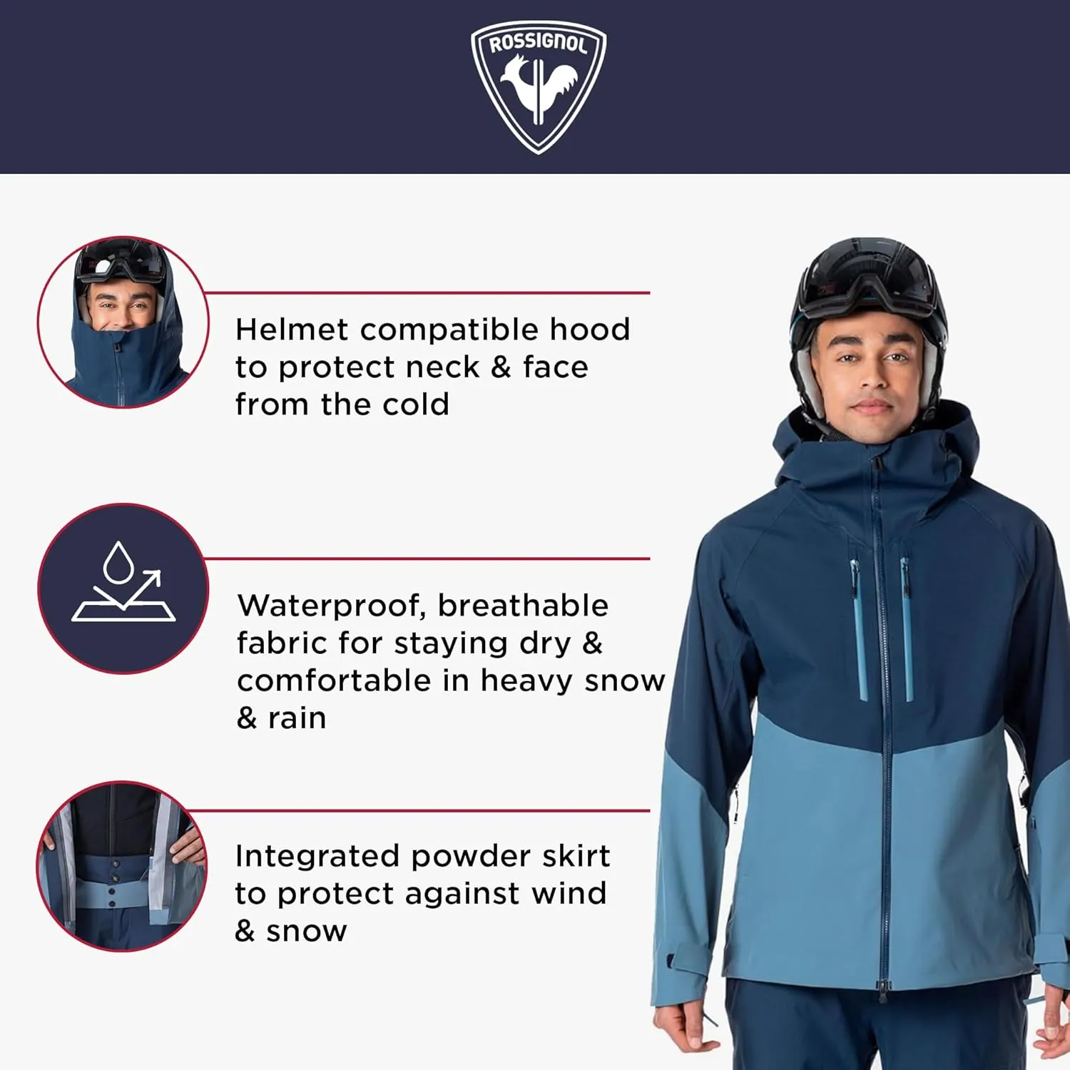 Rossignol Evader Jacket - Waterproof Ski Jacket - 3-Layer Shell Snow Jacket for Men