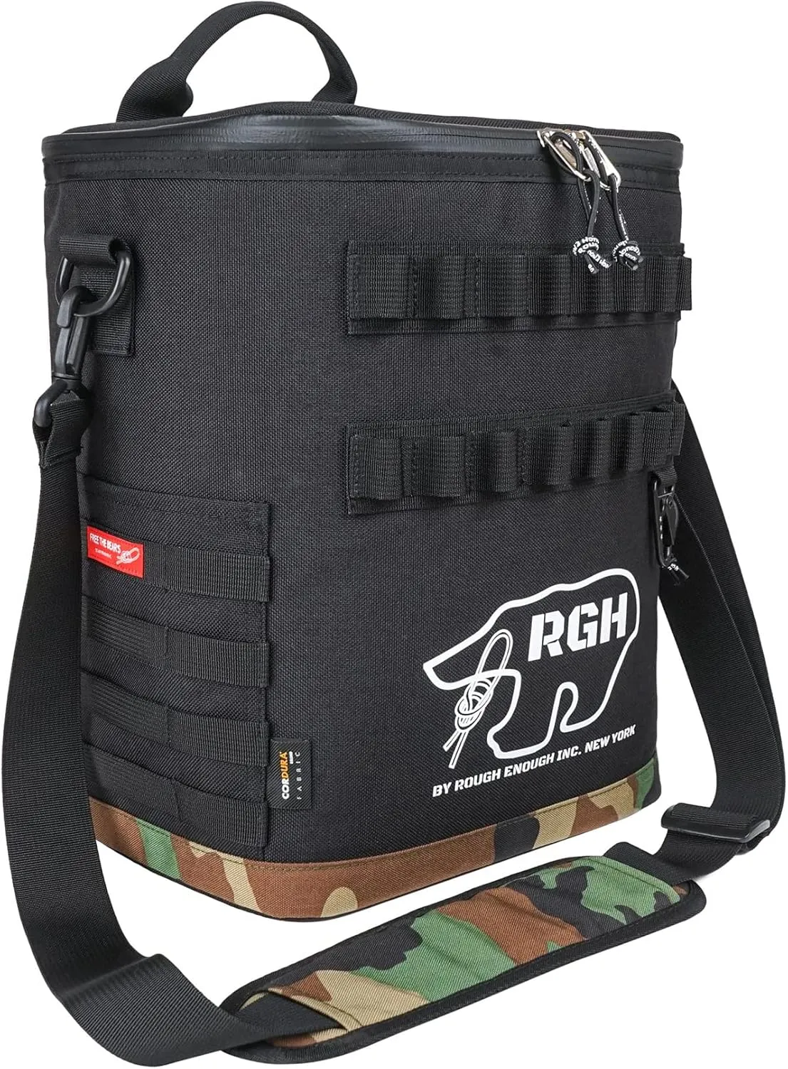 Rough Enough Soft Cooler Bag Beer Wine Golf Large Backpack Insulated Leakproof Potable with 12 Cans 15L Tactical Molle System Black