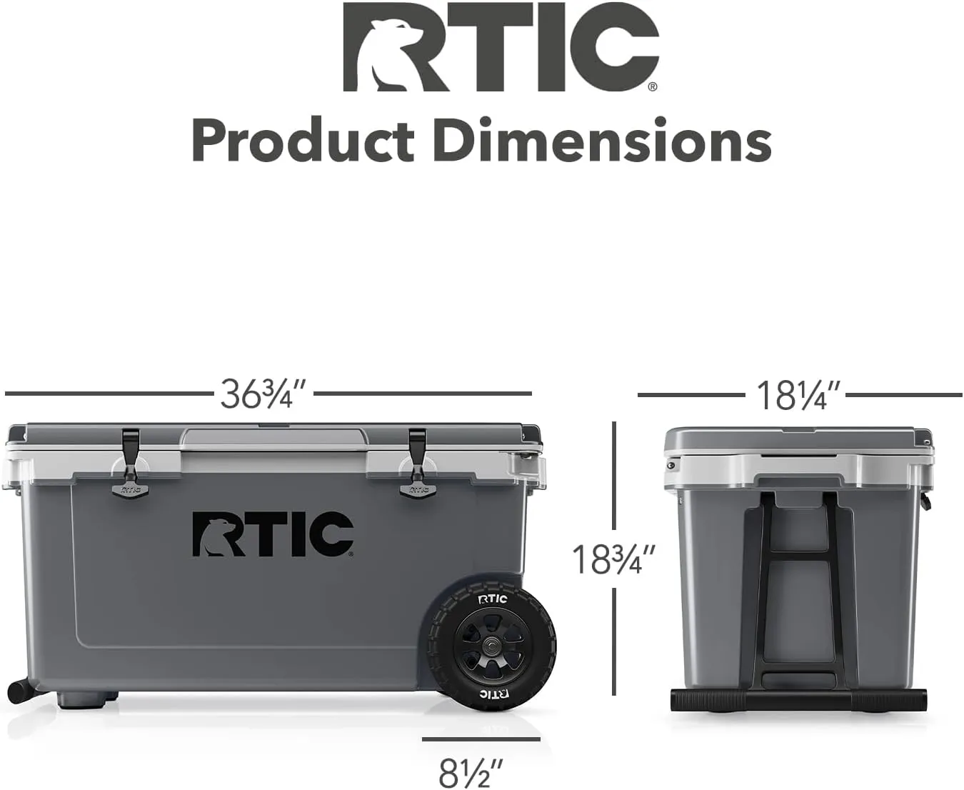 RTIC 72 Quart Ultra-Light Wheeled Cooler Hard Insulated Portable Ice Chest Box for Beach, Drink, Beverage, Camping, Picnic, Fishing, Boat, Barbecue, 30% Lighter Than Rotomolded Coolers