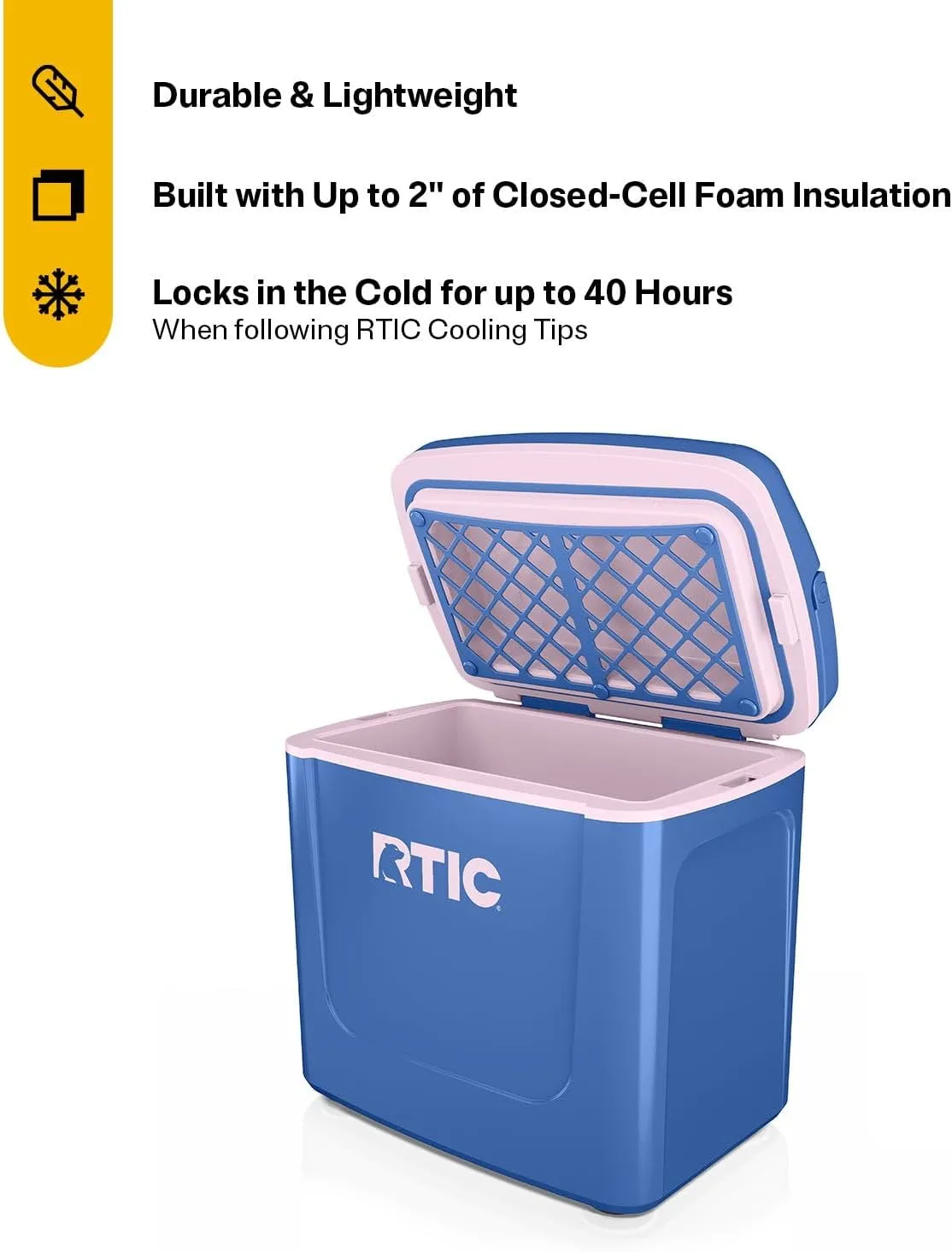 RTIC 8 QT Road Trip Personal Cooler, Small, Compact, Insulated, Portable Ice Chest Box for Food, Drink, Beverage, Beach, Camping, Picnic, Fishing, Boat, 12-Can Capacity