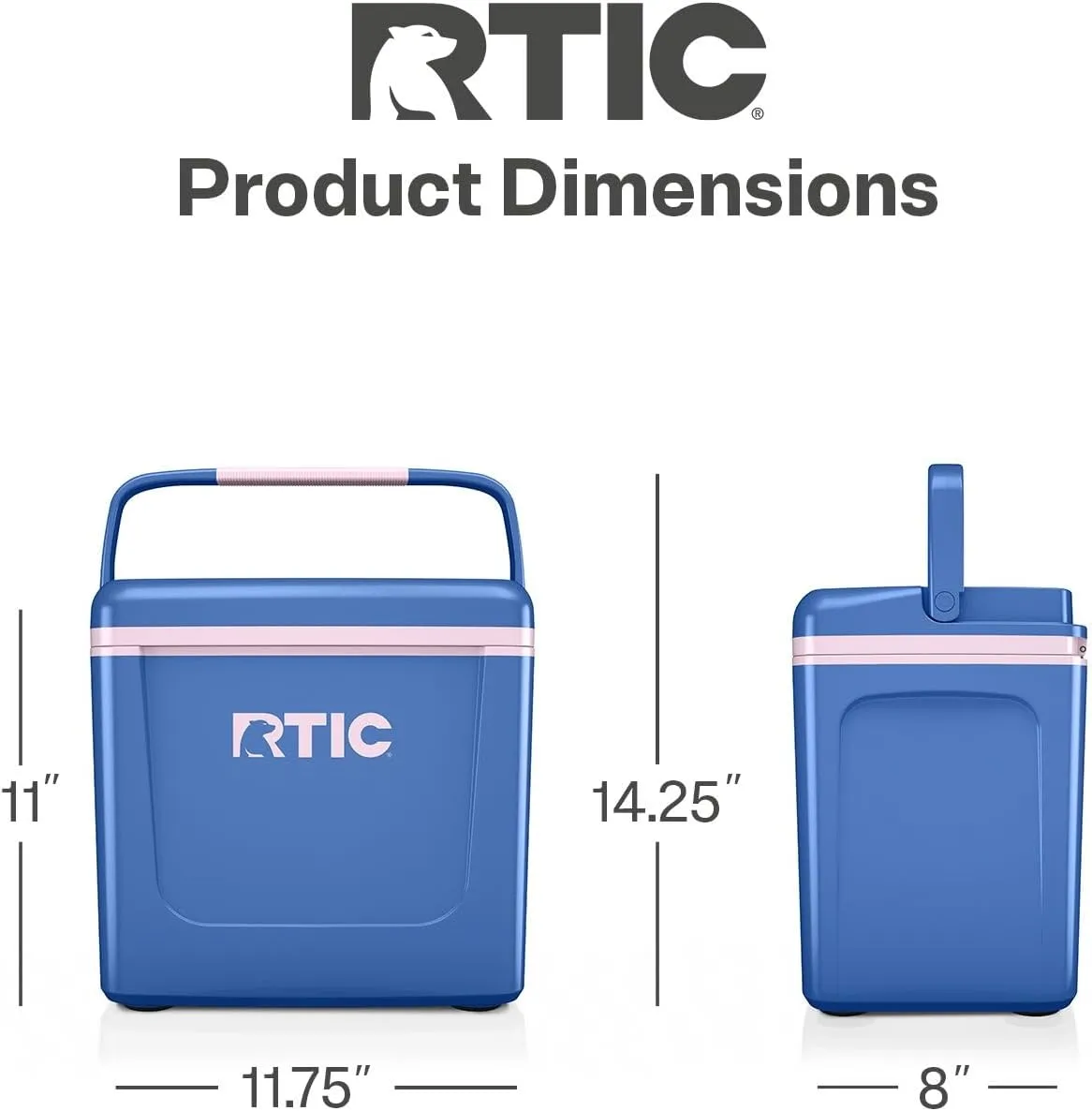 RTIC 8 QT Road Trip Personal Cooler, Small, Compact, Insulated, Portable Ice Chest Box for Food, Drink, Beverage, Beach, Camping, Picnic, Fishing, Boat, 12-Can Capacity