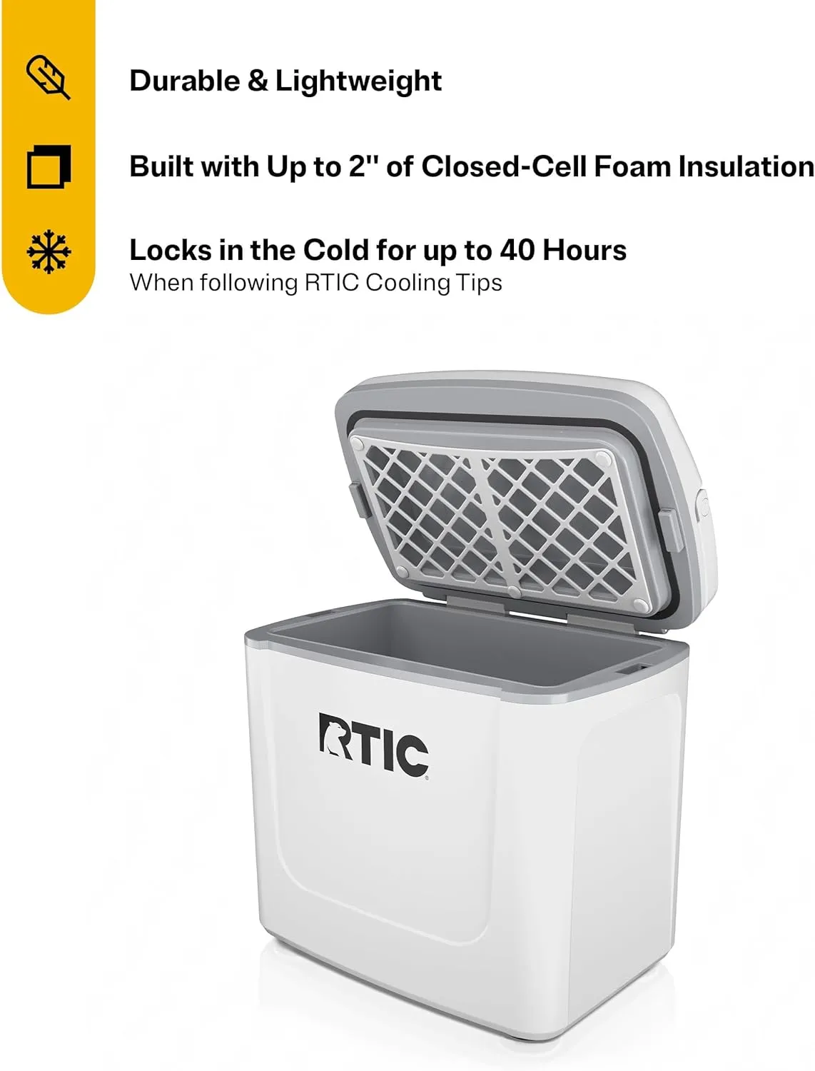 RTIC 8 QT Road Trip Personal Cooler, Small, Compact, Insulated, Portable Ice Chest Box for Food, Drink, Beverage, Beach, Camping, Picnic, Fishing, Boat, 12-Can Capacity
