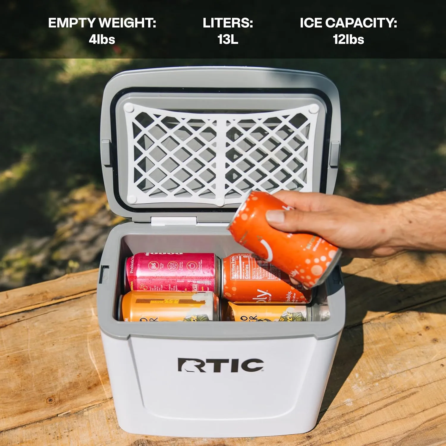 RTIC 8 QT Road Trip Personal Cooler, Small, Compact, Insulated, Portable Ice Chest Box for Food, Drink, Beverage, Beach, Camping, Picnic, Fishing, Boat, 12-Can Capacity