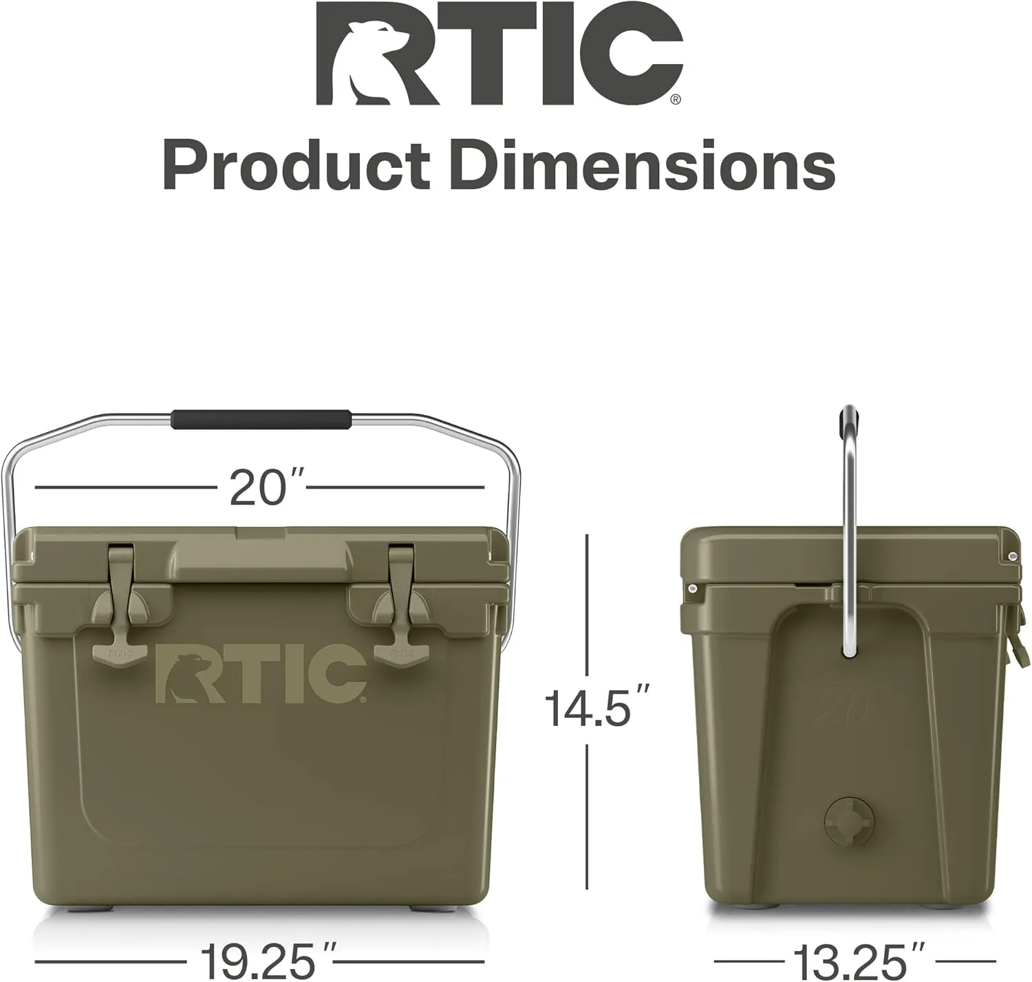RTIC Ultra-Tough Cooler, Hard Insulated Ice Chest Box for Beach, Drink, Beverage, Camping, Picnic, Fishing, Boat, Barbecue