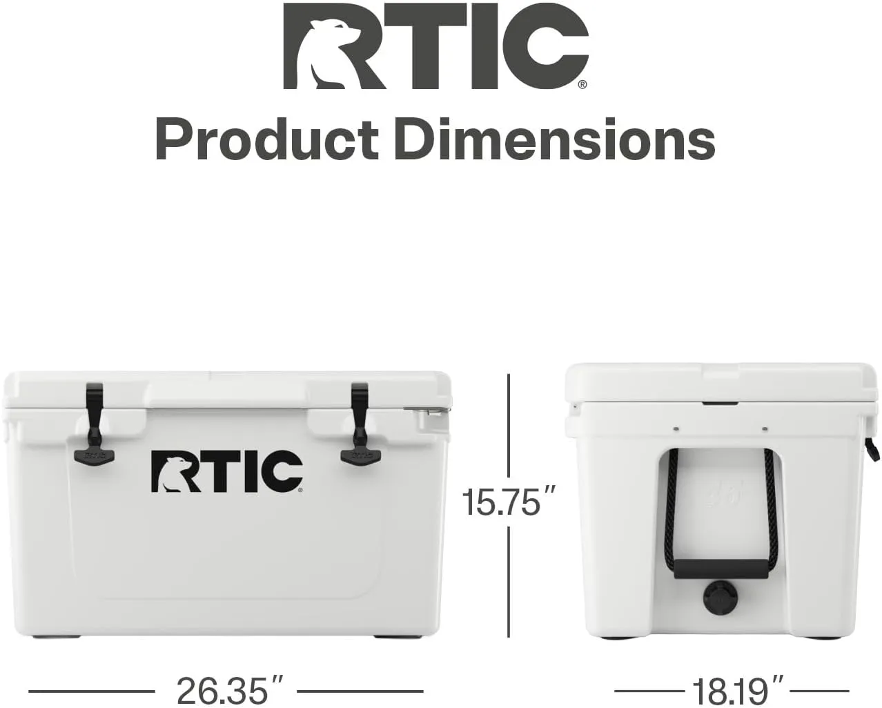 RTIC Ultra-Tough Cooler Hard Insulated Portable Ice Chest Box for Beach, Drink, Beverage, Camping, Picnic, Fishing, Boat, Barbecue