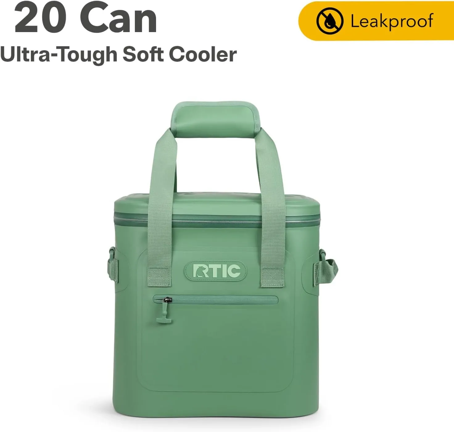 RTIC Ultra-Tough Soft Cooler 20 Can, Insulated Bag Portable Ice Chest Box for Lunch, Beach, Drink, Beverage, Travel, Camping, Picnic, Car, Trips, Floating Cooler Leak-Proof with Zipper