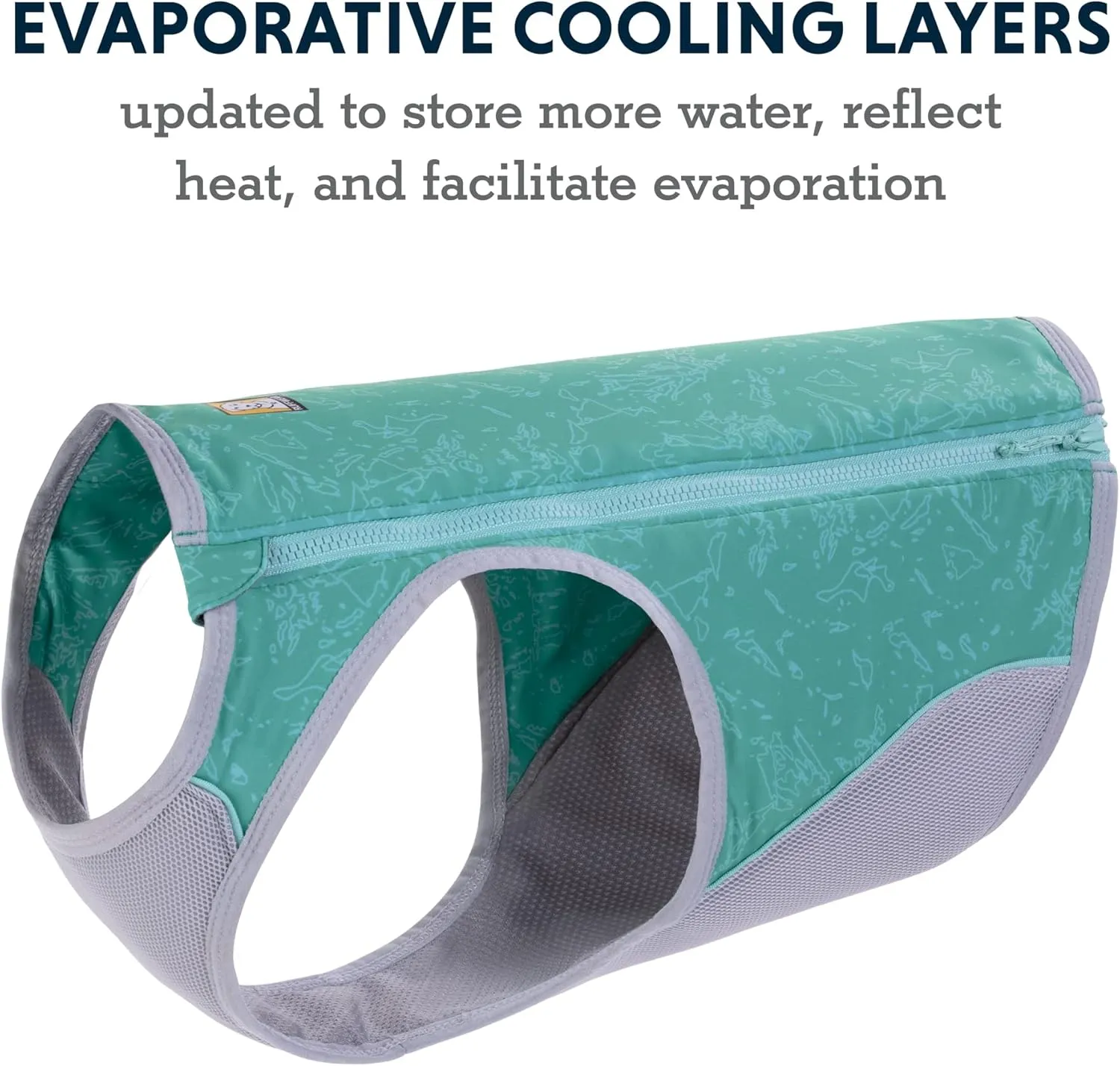Ruffwear, Swamp Cooler Zip Dog Vest, Evaporative Cooling for Hot Weather, Aurora Teal, Medium