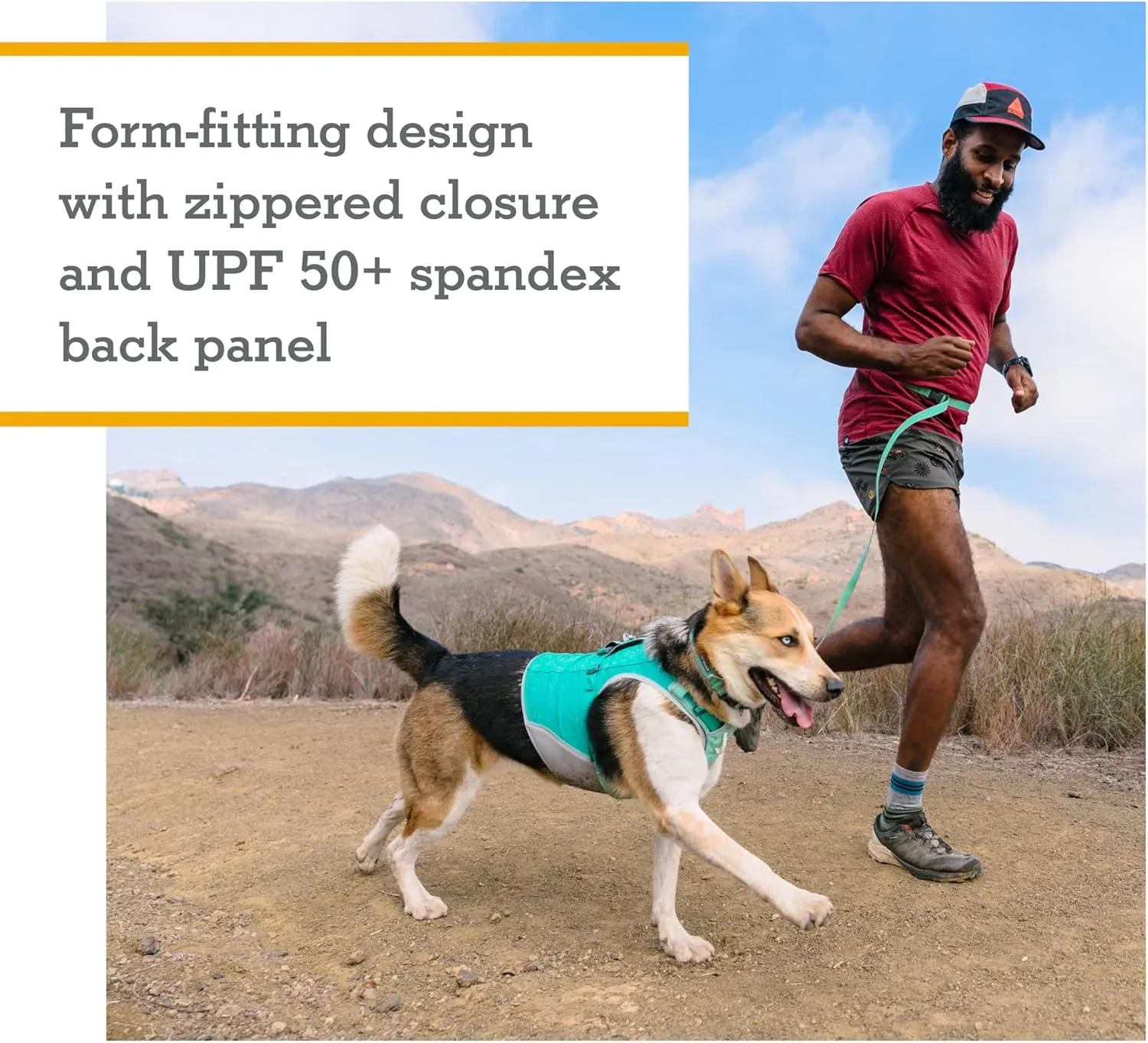 Ruffwear, Swamp Cooler Zip Dog Vest, Evaporative Cooling for Hot Weather, Aurora Teal, Medium