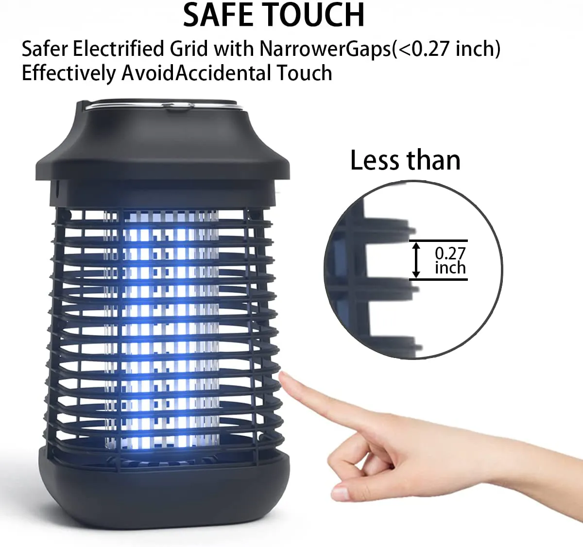 Rynx | Bug Zapper Outdoor/Indoor, 4200V High Performance Waterproof Electronic Mosquito Killer, 15W UVA Mosquito Lamp Bulb, Fly Traps Patio Insect Killer, Catcher Killer for Home, Kitchen, Backyard, Camping