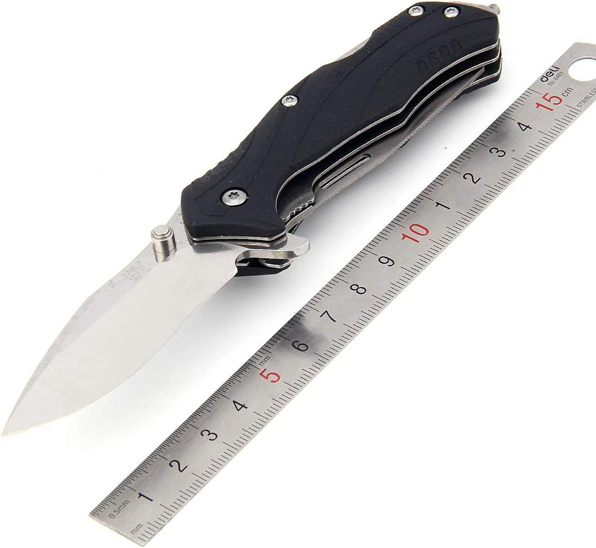 Sanrenmu 7098 Liner Lock Pocket Folding Knife Multitools 12C27 Blade PA66 GF Handle