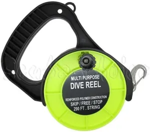 Scuba Choice Multi-Purpose Dive Reel 290ft – 4" Diameter | Stop Switch & Heavy-Duty Clip | Reliable Wreck, Cave, Drift & Spearfishing Reels for Technical & Recreational Diving