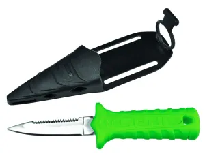 SEAC Samurai, Diving Knife with Safe Holster and Velcro Strap, Small, Green