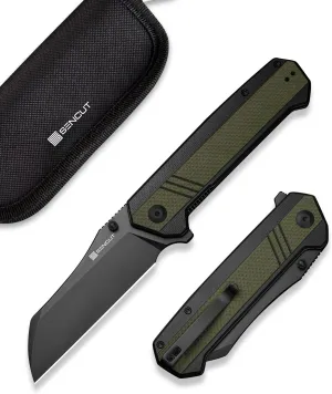 SENCUT Draxor Folding Pocket Knife for EDC, Camping Knife with 3.7'' 9Cr18MoV Blade & G10 Handle, Gift for Men Women (Green)
