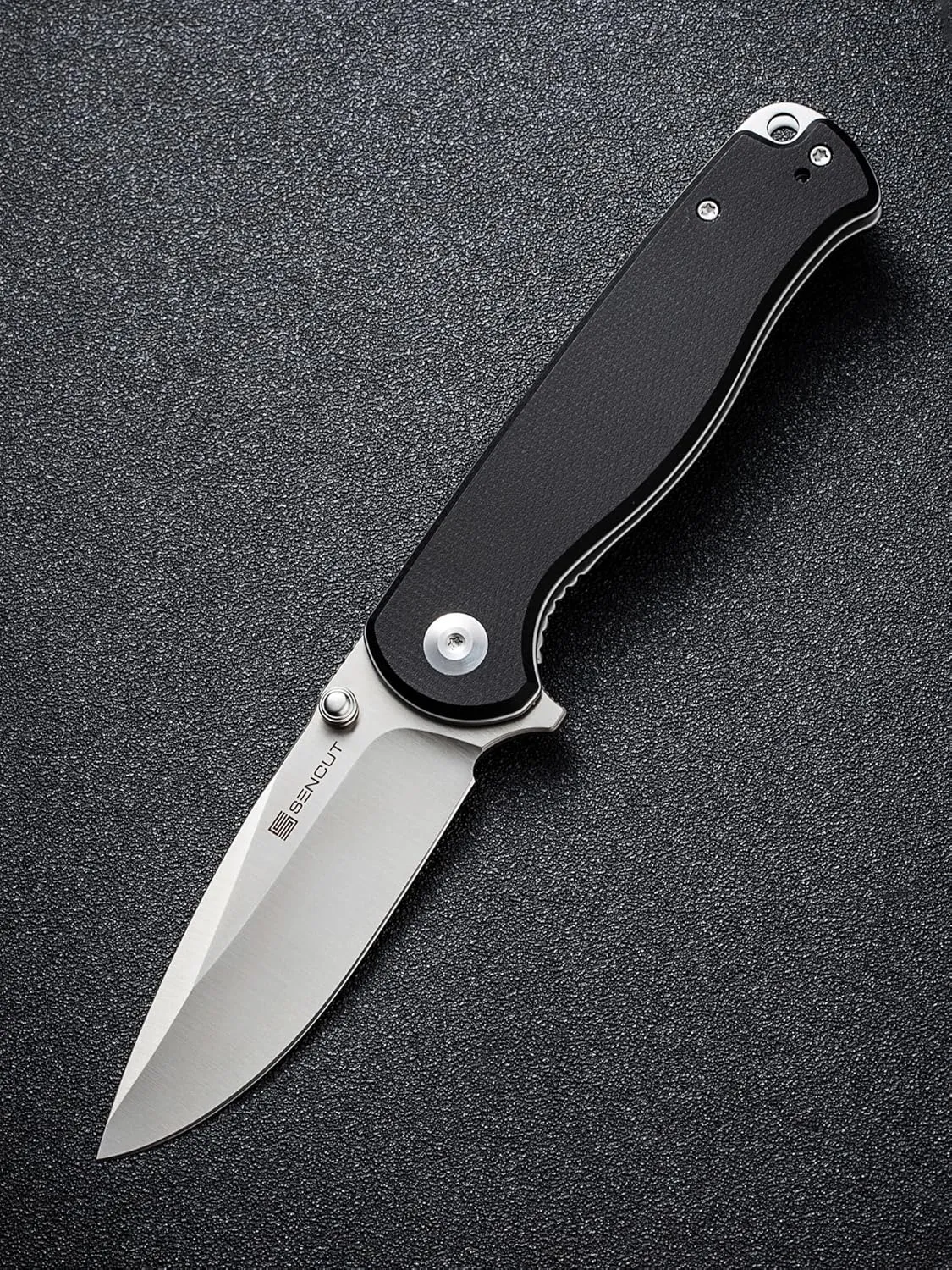 SENCUT Errant Pocket Knife, Camping Folding Knife with Micarta Handle and 3.45" 9Cr18MoV Blade, EDC Knife for Outdoor Work S23054B-3(Black)