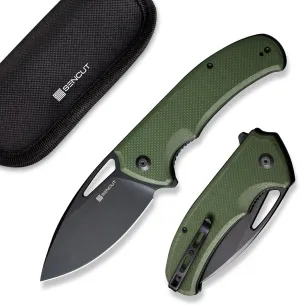 SENCUT Phantara Pocket Knife for Men, Flipper knife for EDC, Folding Knives with 3.7" blade, G10 Handle with Liner Lock, Utility knives for Camping Hunting Gift S23014-3 (Green)