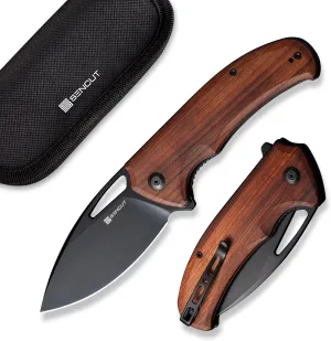 SENCUT Phantara Pocket Knife for Men, Flipper knife for EDC, Folding Knives with 3.7" blade, Wood Handle with Liner Lock, Utility knives for Camping Hunting Gift S23014-4 (Wood)